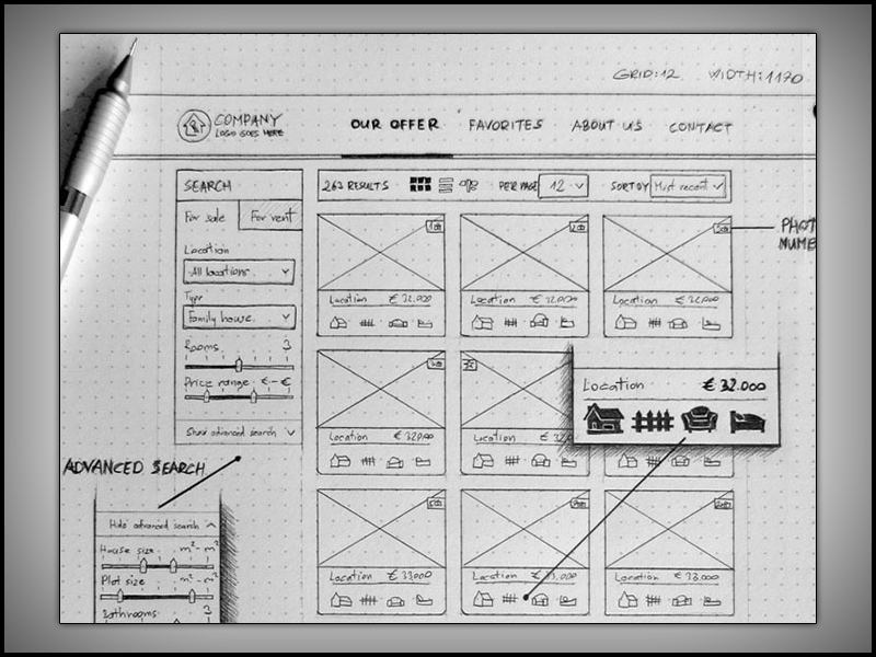 Mobile Wireframe Sketch