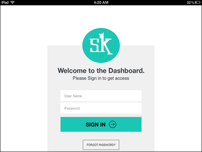 Tablet Login Concept